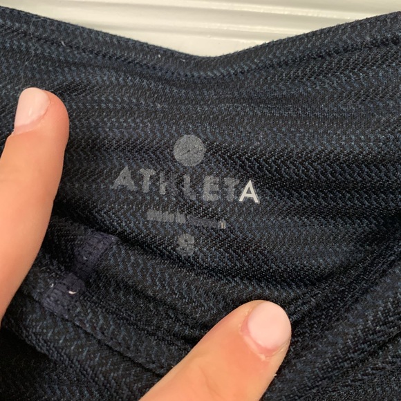 Athleta navy/black stripped detail knit leggings - Picture 4 of 4